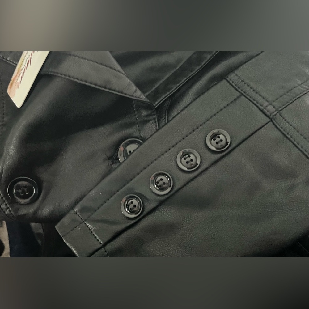 Coalition‎ LA Classic Vegan Black Trench Coat Size Medium New with tags - Picture 5 of 9